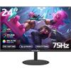 CronusPro Monitor PC 24 Pollici, Full HD IPS 1920 x 1080, 3 ms, 75 Hz, HDMI/VGA, AMD FreeSync, HDR10, sRGB 99%, Schermo Antiriflesso, Flicker Safe, Monitor per Ufficio Giochi Computer, Nero