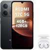 Xiaomi REDMI 17C 5G 4+128GB, nero, con cuffie bianche | Batteria da 6000 mAh, display LCD immersivo da 6,9 pollici con sistema di fotocamera da 120 Hz, 50 MP