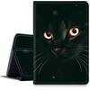 BWEGRHE Custodia glitterata con gatto nero per iPad Air 11 pollici 2024 M2, custodia antiurto pieghevole regolabile in pelle PU con funzione di accensione/spegnimento automatico per iPad Air 11 pollici 2024