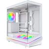 MONTECH Sky 3 ATX PC case vetro panoramico, flusso d'aria regolabile, design personalizzato, supporto radiatore da 360 mm, 3 ventole ARGB-PWM da 120 mm preinstallate, design compatto per GPU di