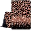 BWEGRHE Custodia leopardata glitterata per Samsung Galaxy Tab A8 da 10,5 pollici 2022, antiurto, in pelle PU, pieghevole, sottile, con funzione sleep/wake automatica, per Galaxy Tab A8 2022 modello