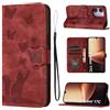 LSPCASA Custodia per Xiaomi Redmi 17C da 6,9 pollici, con flip case, rosso | Custodia protettiva in pelle ecologica in poliuretano, con scomparti per carte di credito, funzione leggio