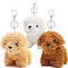Anboor 3pcs piccoli animali di peluche 10,8 pollici carino cucciolo cane peluche peluche peluche animale bambola con portachiavi per compleanno bomboniera Natale regalo scuola materna