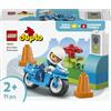 LEGO DUPLO Motocicletta blu della Polizia 10471 | Giochi didattici per bambine e bambini da 2 anni, moto, poliziotto, semaforo, sviluppo motricità fine, idea regalo, 11 pezzi