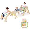 COSTWAY Set da Arrampicata per Bambini 1 Anni + (Colorato 1) | 3 in 1 Struttura per Arrampicata Montessori Pieghevole con Triangolo Arco, Regalo per Bambini