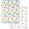 PERLETTI Traversine Letto Bambino Neonato Impermeabili Pacco Doppio - Traversa Salvaletto Telo Lavabile Resistente - Traverse Bambini Riutilizzabili Morbide (Set Azzurro + Verde, 70x90 cm)