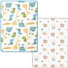 PERLETTI Traversine Neonato Fasciatoio Cambio Pannolino - Traverse Bambino Impermeabili Lavabili in Lavatrice - Teli Cambi Bimbo Riutilizzabili Versatili Morbidi (Set Azzurro + Verde, 50x70 cm)