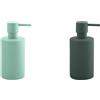 Spirella Tube Set da 2 Dispenser sapone 300 ml Verde e Verde scuro | pompa antigoccia, ricaricabile, verde / verde scuro