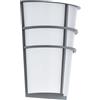 EGLO LED Lampada da parete esterna Breganzo, lampada a 2 fiamme, applique | in acciaio e plastica, colore argento e bianco, IP44