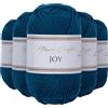 Utopia Crafts JOY DK, 5 gomitoli di filato acrilico da 50 g (250 g), lana per uncinetto e maglia, morbida lana per lavorare a maglia (blu petrolio)
