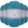 Utopia Crafts JOY DK, 5 gomitoli di filato acrilico da 50 g (250 g), lana per uncinetto e maglia, morbida lana per lavorare a maglia (turchese)