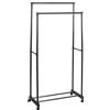 HAKU Appendiabiti in metallo nero con 2 aste appendiabiti su ruote, mobile appendiabiti L 74 x A 157 x P 39 cm, stile: moderno