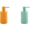 Spirella Tube Set da 2 Dispenser sapone 300 ml Inox Giallo e Verde | pompa antigoccia, ricaricabile, giallo / verde