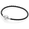 Pandora 590745 CBK Donna Braccialetto di cuoio nero 590745 CBK di S