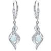 VONALA Ciondolo in argento sterling 925, opale ottobre, pietra portafortuna, pendente pendente, orecchini a goccia, regalo di San Valentino, per donne e ragazze
