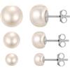Silvora Orecchini Clip da Donna Bianco Perle d'Acqua Dolce Perla 925 Sterling Orecchini Barocchi Perla 4/6/8/10 mm Gioielli Regalo Mamma Ragazza Fidanzata Festa della Mamma