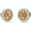 GUESS Orecchini 4G Crush Acciaio Dorato con Zirconia | Zirconia cubica, 42 pietre, attacco prong, chiusura a farfallina, senza nichel, finitura lucida
