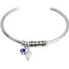 Kiddo Sky Regali per la Mamma, Bracciale Bangle Aperto Personalizzato in Acciaio Inossidabile con Nome del Bambino/Pietra Portafortuna/Ciondolo A Forma di Cuore per Mamma Donna