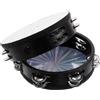 2Pcs Handheld Tambourine Drum Wooden Frame Durable Polyester Band Instrument