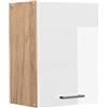 Vicco Pensile da cucina R-Line, Bianco lucido/Rovere dorato 45 cm | 1 Anta · 1 Ripiano · Profondità - 31 cm · ✓ Liberamente combinabile · ✓ Spazio pratico