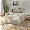 Novilla 255 cm Divano Angolare 5 Posti Convertibile Modulare in Chenille | Molle insacchettate Smarts Coil®, Senza Montaggio, Tessuto Chenille Idrorepellente Oleofugo Antimacchia, 4 Posti + 1 Pouf