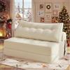 HOMMPA Divano letto pieghevole convertibile 3 in 1, beige, 130 cm | Poltrona a sacco con cuscino, comoda poltrona da pavimento, per camera da letto e soggiorno