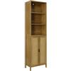 Vicco Armadio per il bagno Liora, Bambù 48 x 170 cm | 2 Ante · 5 scomparti · Spazio aperto & chiuso · Per asciugamani e accessori da bagno · Ampio spazio verticale