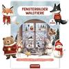 Papierdrachen Adesivo per finestra tea party animali della foresta - 6 fogli DIN A4 con motivi invernali - decorazione natalizia - cameretta - zona giorno - statico adesivo