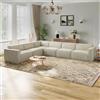 Novilla 362 cm Divano Angolare 6 Posti Convertibile Modulare in Chenille | Molle insacchettate Smarts Coil®, Senza Montaggio, Tessuto Chenille Idrorepellente Oleofugo Antimacchia, 6 Posti