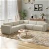 Novilla 277 cm Divano Angolare 5 Posti Convertibile Modulare in Chenille | Molle insacchettate Smarts Coil®, Senza Montaggio, Tessuto Chenille Idrorepellente Oleofugo Antimacchia, 5 Posti