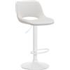 CLP Sgabello Camden I Rivestimento in velluto I Girevole, Colore: crema, Materiale base: Metallo bianco opaco
