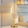 Mengjay Lampada da comodino a spirale LED, 6W protezione degli occhi, 3000K/4500K/6000K (Caldo/Naturale/Freddo Bianco), lampada da tavolo LED/Illuminazione decorativa per soggiorno camera da letto (Oro)