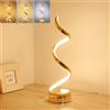Mengjay LED Lampada da Tavolo Dimmerabile, da Comodino, da Lettura, a Spirale 3000K4500K/6000K (Caldo/Naturale/Freddo Bianco) da Scrivania, per Camera da Letto Soggiorno (Oro)