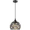 Mengjay Lampada Sospensione Cristallo Gabbia Metallo E27 per Cucina Camera Bar | Cristalli scintillanti per atmosfera elegante, cavo 1m regolabile, installazione semplice, per sala pranzo corridoio bar
