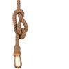 XINYANSEE 1 pezzi AC 90-240V E27 Canapa Vintage Corda Appesa Luce di Soffitto a Sospensione Lampada Retro Industriale Stile Per Ristorante Bar Cafe Senza Lampadina (singolo, Lampadario lunghezza cavo 2M)