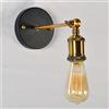Mengjay Lampada Parete Industriale Vintage Ottone Nero E27 Illuminazione Interna | Costruzione metallica di qualità; braccio oscillante 180°; ampio uso interno; cablaggio fisso; compatibile con lampadine E27
