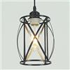 Mengjay Lampada a Sospensione Industriale Vintage Gabbia E27 per Isola Cucina | Telaio in ferro nero opaco robusto, installazione soffitto facile, compatibile lampadine E27, luce calda, vari spazi interni