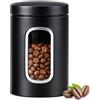 IFTHGIO Barattolo Caffe Ermetico,IFTHGIO Contenitore Chicchi Caffe 11 X 17.3 CM | Barattolo Zucchero Acciaio Inox,Coffee Beans Container,Con Finestra Di Ispezione,Ottima Tenuta Ermetica,Per Farina E Spezie