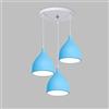 Mengjay Trade Retro plafoniere,lampada a sospensione industriale a 3 fiamme,moderna lampada a sospensione in metallo, lampada da tavolo da pranzo, lampada a sospensione da soggiorno con presa E27 (Blu)