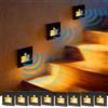 BRIMETI Segnapasso LED con Sensore di Movimento per Scale 3W 3000K 220V | Segnapassi Bianco Caldo 300LM Lampada Incasso Luce da Parete Illuminazione 85x87MM per Interni Letto Camera (Nero, 8 pezzi)