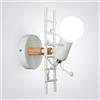 Mengjay Lampada da parete creativa scala figura E27 220V luce decorativa interna | Struttura metallo & legno massello premium; installazione cablata semplice; tocco decorativo giocoso