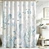 Lerores - Tenda per doccia e vasca da bagno, 220x180 cm, in tessuto resistente alla muffa, con motivo di cavalluccio marino, con fondo pesante, impermeabile, lavabile, in poliestere, con 14 occhielli