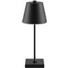 Voltix Lampada da Tavolo a LED Senza Fili, Lampada da Scrivania Ricaricabile USB, 3 Temperature di Colore Dimmerabile, Design Moderno in Metallo e Acrilico, Lampada Portatile per Comodino (Nero)