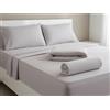 Viterbo Biancheria Completo Letto Coordinato Set Lenzuola In Morbido E Caldo Pile In Tinta Unita Singolo 1 Piazza E Mezzo Matrimoniale (Grigio, Singolo, 1 Piazza)