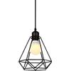 XINYANSEE Lampada Sospensione Industriale Gabbia Metallo Nero E27 Soffitto Regolabile | Fer nero opaco | Ideale per isole cucina, sale pranzo, corridoi & bar | Compatibile con lampadine E27 | Cavo regolabile 1m