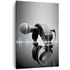 ARTTOR Moderno Quadro su Tela 50x70 cm Verticale Musica - 2549 | Audio Microfono Quadro Decorativo Piccolo Soggiorno Camera da Letto Decorazione da Parete Arte da Parete ARTTOR