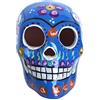 La Casa di Frida Teschio medio Oaxaca, Calavera messicana, 100% fatto a mano (Azzurro)