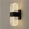 Mengjay Applique da Parete LED, 12W Lampada Interno Moderno, Luce Calda/Naturale/Bianca Dimmerabile per Camera da Letto Soggiorno Scala Corridoio (Nero)