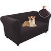 BXFUL Copridivano Chesterfield Elasticizzato 1 2 3 Posti, Fodere Copridivano con Braccioli per Il Soggiorno, 1 Pezzo Copridivani Universale, Copri Divani Antiscivolo per Animali (Marrone,2 Posti)
