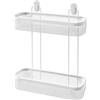 Inbagno Mensola Rettangolare Bagno In Acciaio Bianco - Doppio Ripiano - Doppio Fissaggio L 32 Cm - Linea Taki